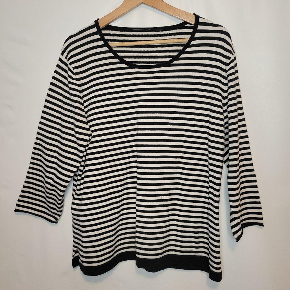 Black & White Striped Knit Top